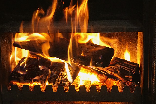 hořící krb